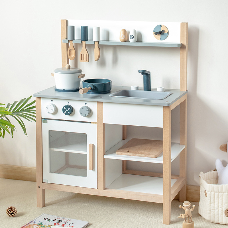 Nuevo niño de madera simulación mini cocina bebé juego de cocina simulación de cocina juguetes venta directa de fábrica