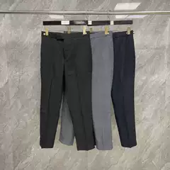 Factory Direct TB Autumn New Solid Color Dress Pants Button Decoration Red White Blue Webbing Fashion Casual Business Dress Pants