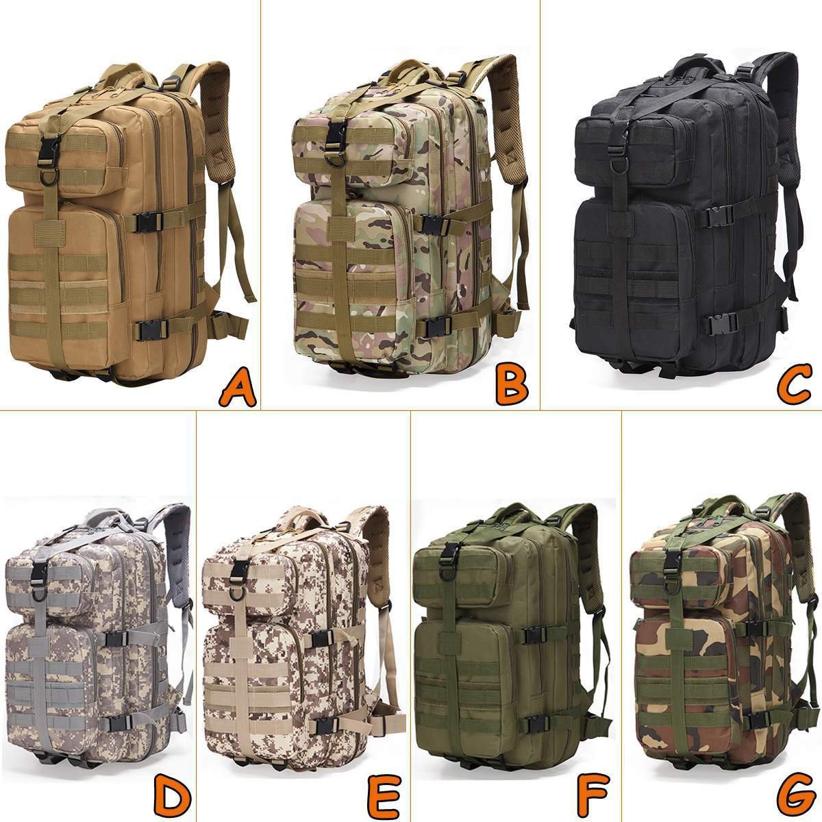 Mochila Táctica de Camuflaje de Tela Oxford, Resistente al Desgaste y Transpirable para Deportes al Aire Libre image 4