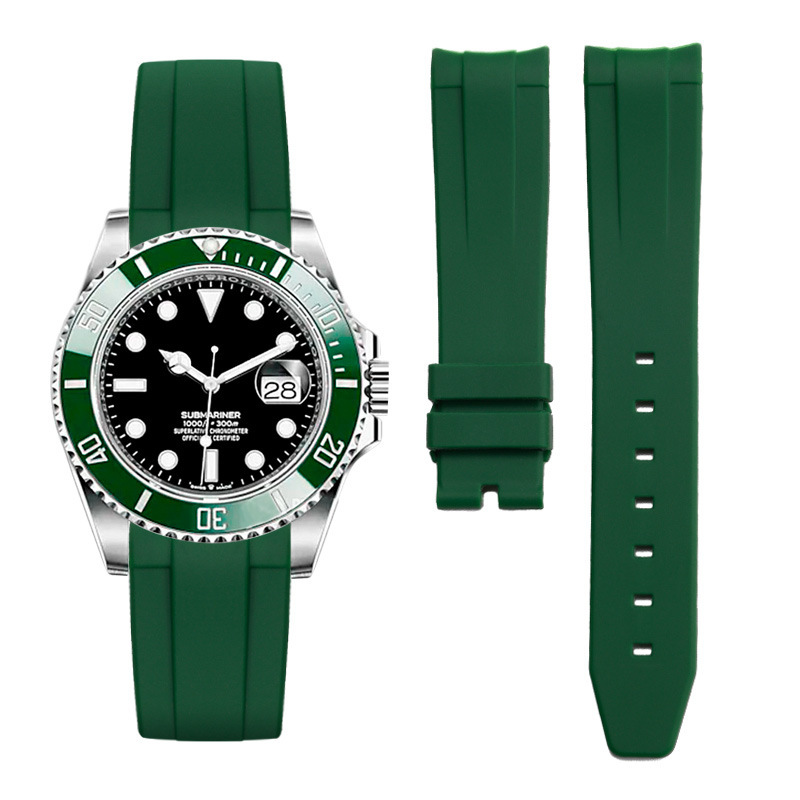 Rubber waterproof watch with black and green water ghost Ditong yacht famous official arc silicone watch chain men 20mm