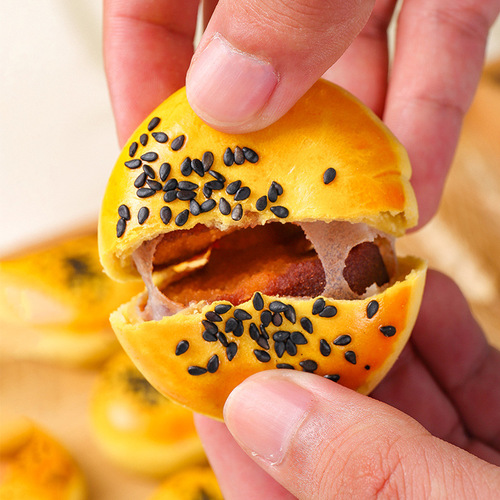 Crispy Shanghuang Snowy Mei Niang Egg Yolk Pastries with Red Bean & Purple Sweet Potato Bread—Whole-Box Breakfast, Snack, and Retail Wholesale Available, Drop Shipping Also Accepted