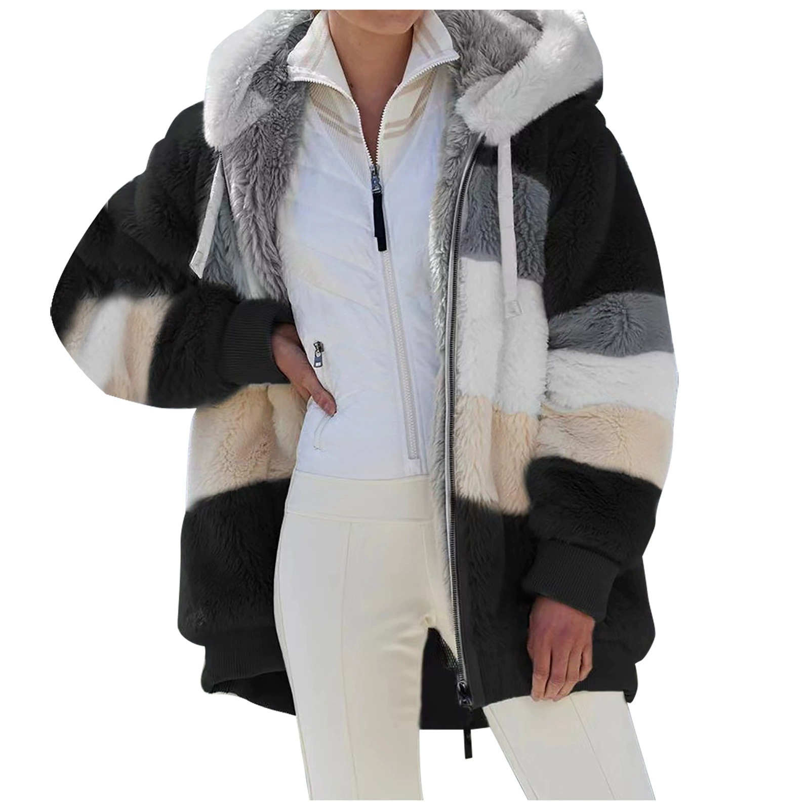 Деми-сезонное бархатное худи на молнии с карманами — теплая куртка, импорт Amazon, европейский стиль