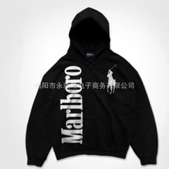 2025时尚夏款美式水洗个性图案长袖连帽卫衣日系潮流高级感外套男