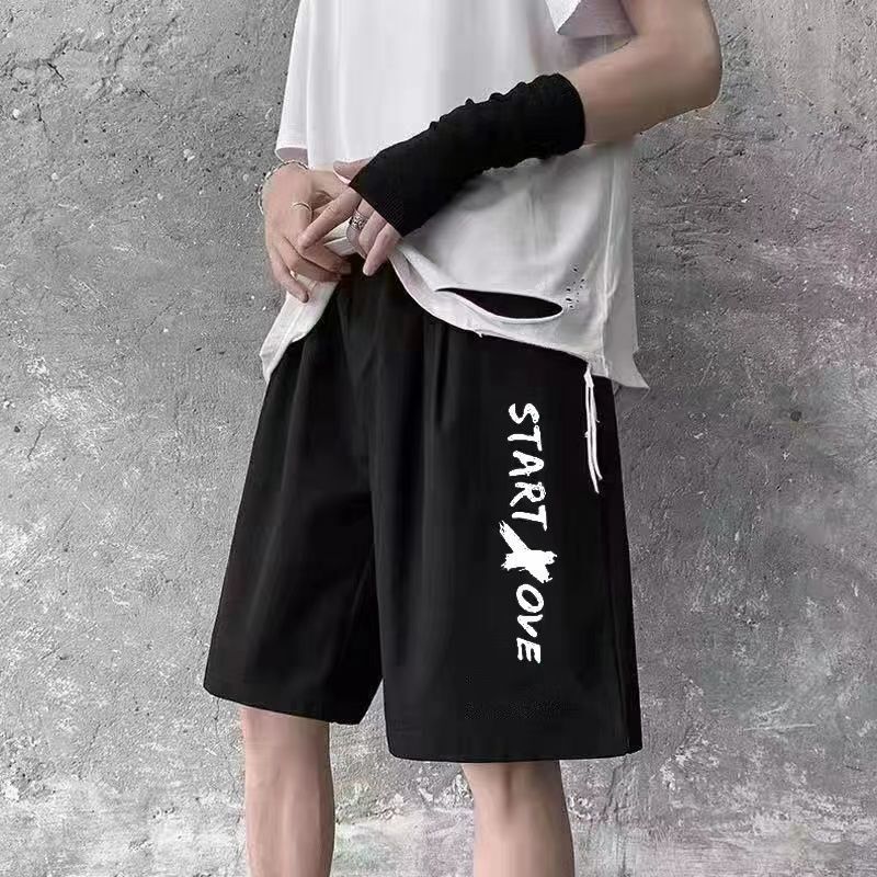 Plus size men's shorts summer sports casual trendy men's casual pants plus size loose student five-point sports pants