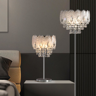Factory Direct Sale Light Luxury Floor Lamp Nordic French Crystal Glaze Warm Romantic Wedding Room Wedding Glass Table Lamp