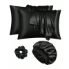 Pillowcase, black shower cap