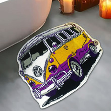 创意巴士汽车毛绒地垫儿童卧室床边毯卫浴防滑吸水柔软卡通脚垫