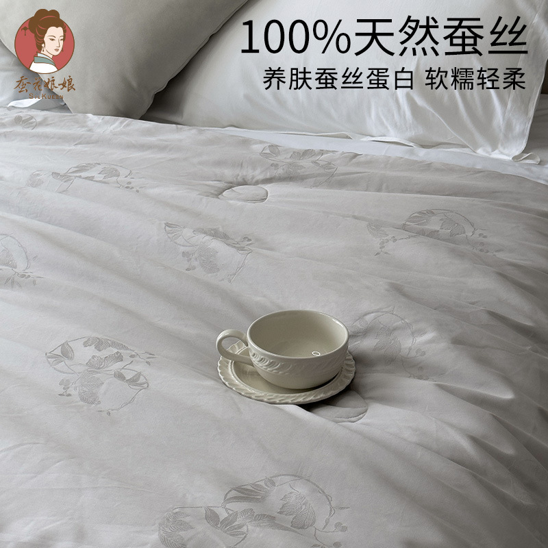 Silk quilt 100% silk filling source factory gift quilt clearance summer quilt spring and autumn quilt autumn and winter quilt