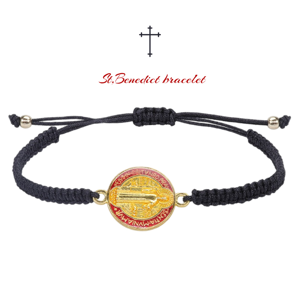 Cross-border Oil Dropping Handmade Saint Benedict Woven Bracelet Virgin Mary Sain Jude Creative Rosary DIY Bracelet