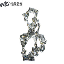 现代轻奢玄关摆件透明雕塑酒店客厅售楼处落地太湖石艺术树脂工艺