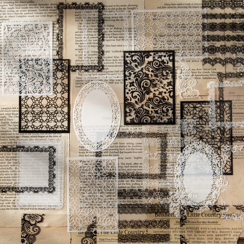 Good Day PET Stickers, Lace Fantasy Series, 30 sheets of lace base handbag decoration materials