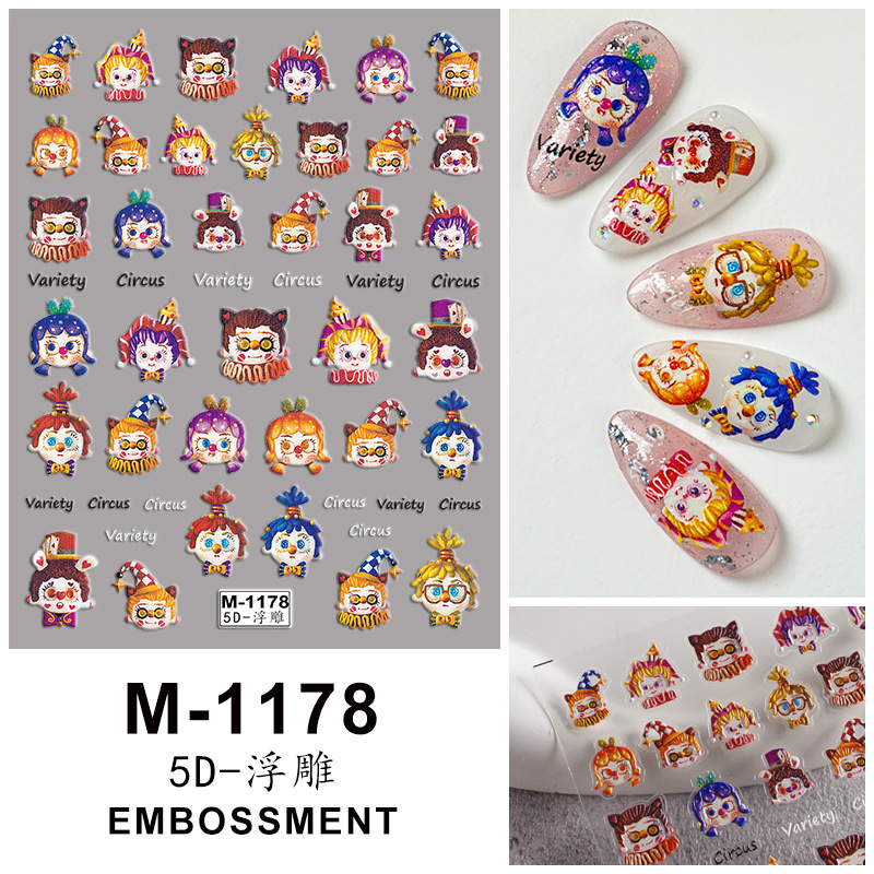 5D embossed nail art sticker dark gothic punk cool funeral spider web tai chi method nail high-grade three-dimensional