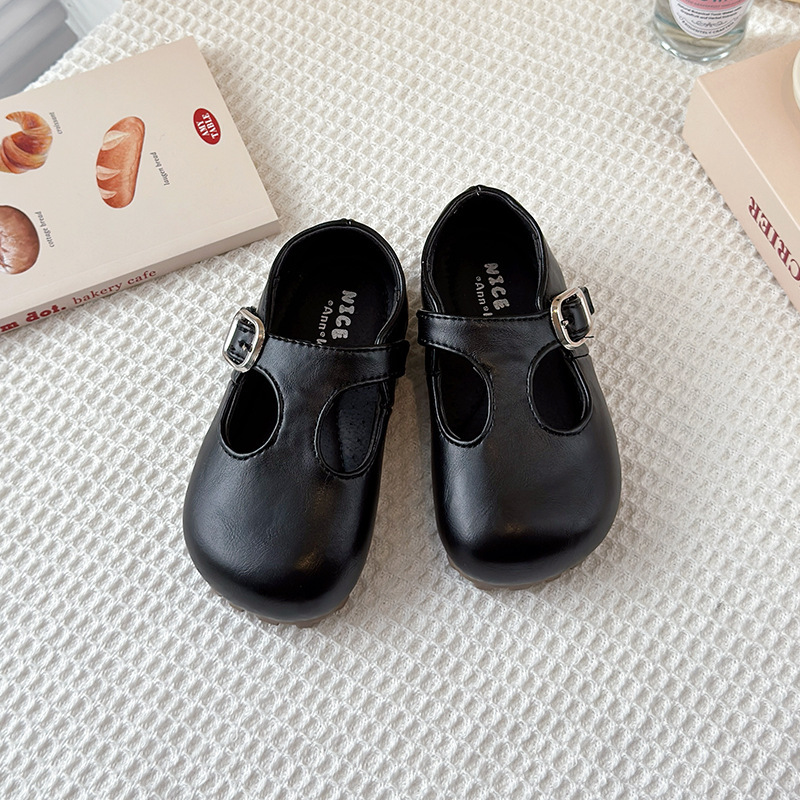 Chaussures Mary Jane en cuir style coréen tendance pour filles, collection printemps-automne, chaussures polyvalentes pour tout-petits et enfants_voghion.com