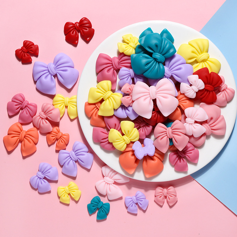 Simulation bow resin accessories frosted bow tie diy handmade mobile phone case accessories cream glue material bag glue Simulation bow resin accessories frosted bow tie diy handmade mobile phone case accessories cream glue material bag glue