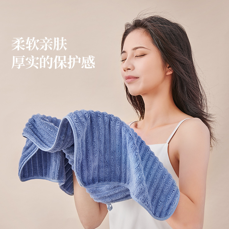Lávese la cara con una toalla gruesa, el hogar es más absorbente que el algodón puro y no se cae. Toalla para el cabello seco de lana de coral para hombres y mujeres