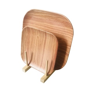 Export Customized Environmentally Friendly and Biodegradable Bamboo Fiber Melamine Melamine Imitation Porcelain Wood Grain Square Plate