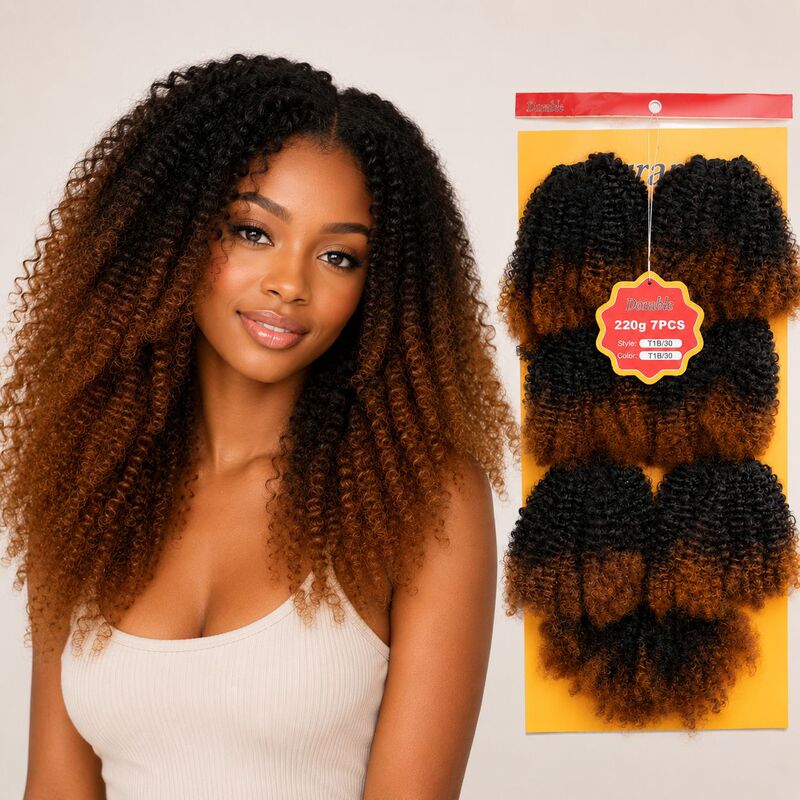 7Xdurable Protein Fiber Wigs Cross-Border Curly Hair Extensions African Long Curly Small Curls Hot-Selling Factory Wholesale