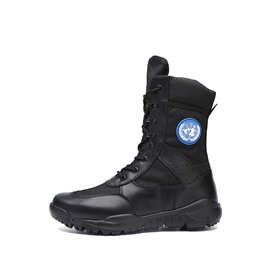 一件代发帆布轻便安保靴地勤安检靴战术靴透气沙漠靴男女高筒靴鞋