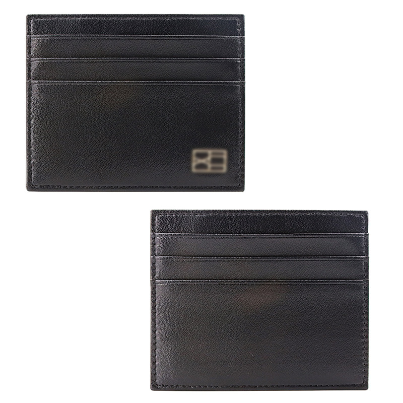 Fabricante en stock titular de la tarjeta mágica Cartera de cuero de los hombres RFID anti-magnético dos veces cubierta de la tarjeta creativa primera capa billetera de piel de vaca