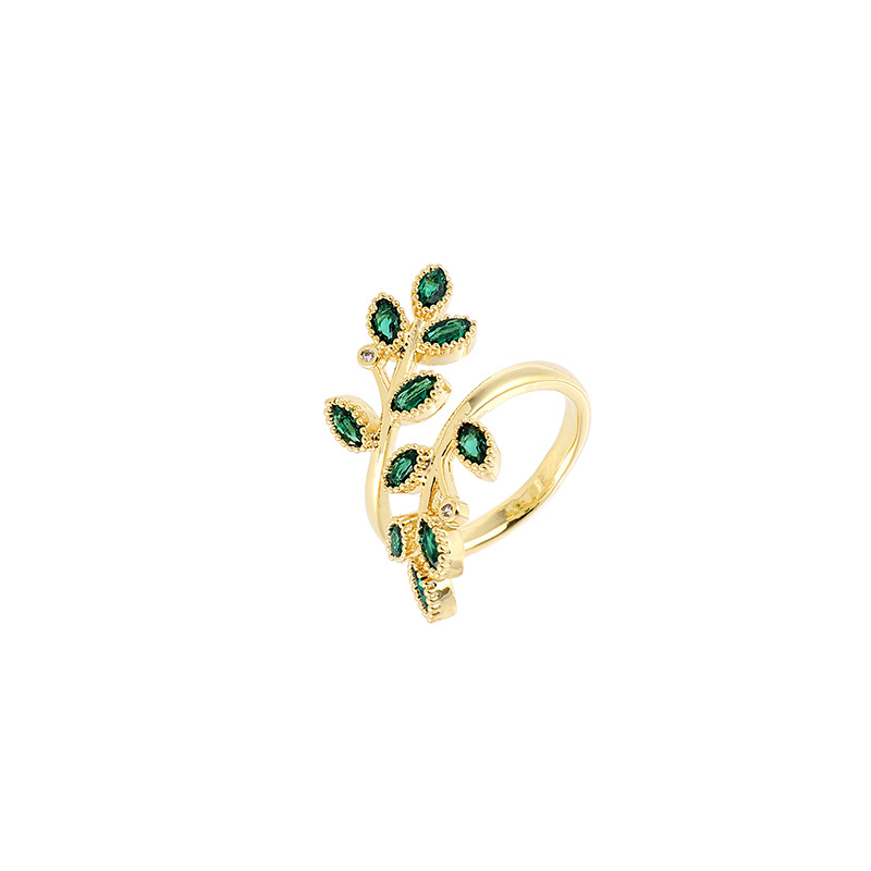 Grain Pattern Women'S Gender Simple Style Shiny Grain Copper Gold Plated Zircon Open Ring In Bulk