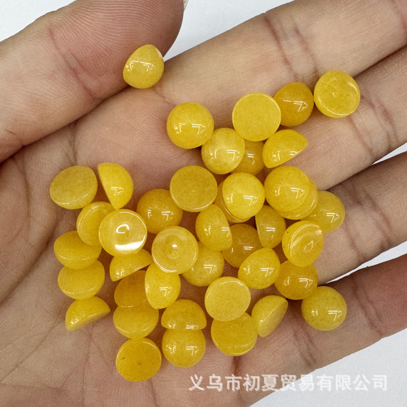 速売通爆金8mm天然石半円形戒面石パッチdiyビーズ部品卸売り