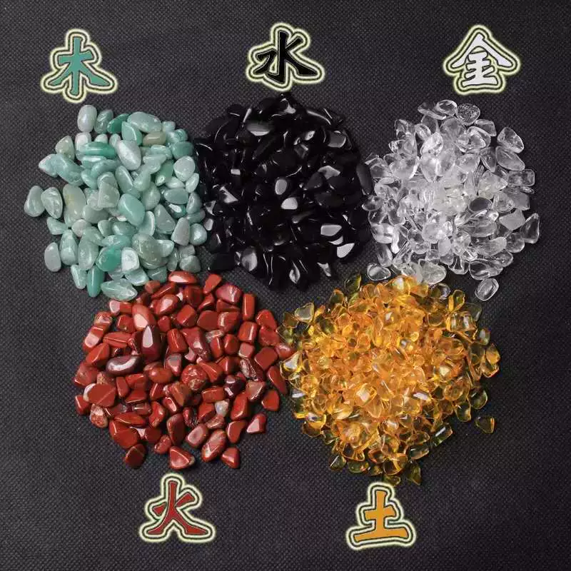 Пять цветов кристалл гравий камень полированный пять элементов камень размагничивание дома аквариум цветочная клумба распространение камня