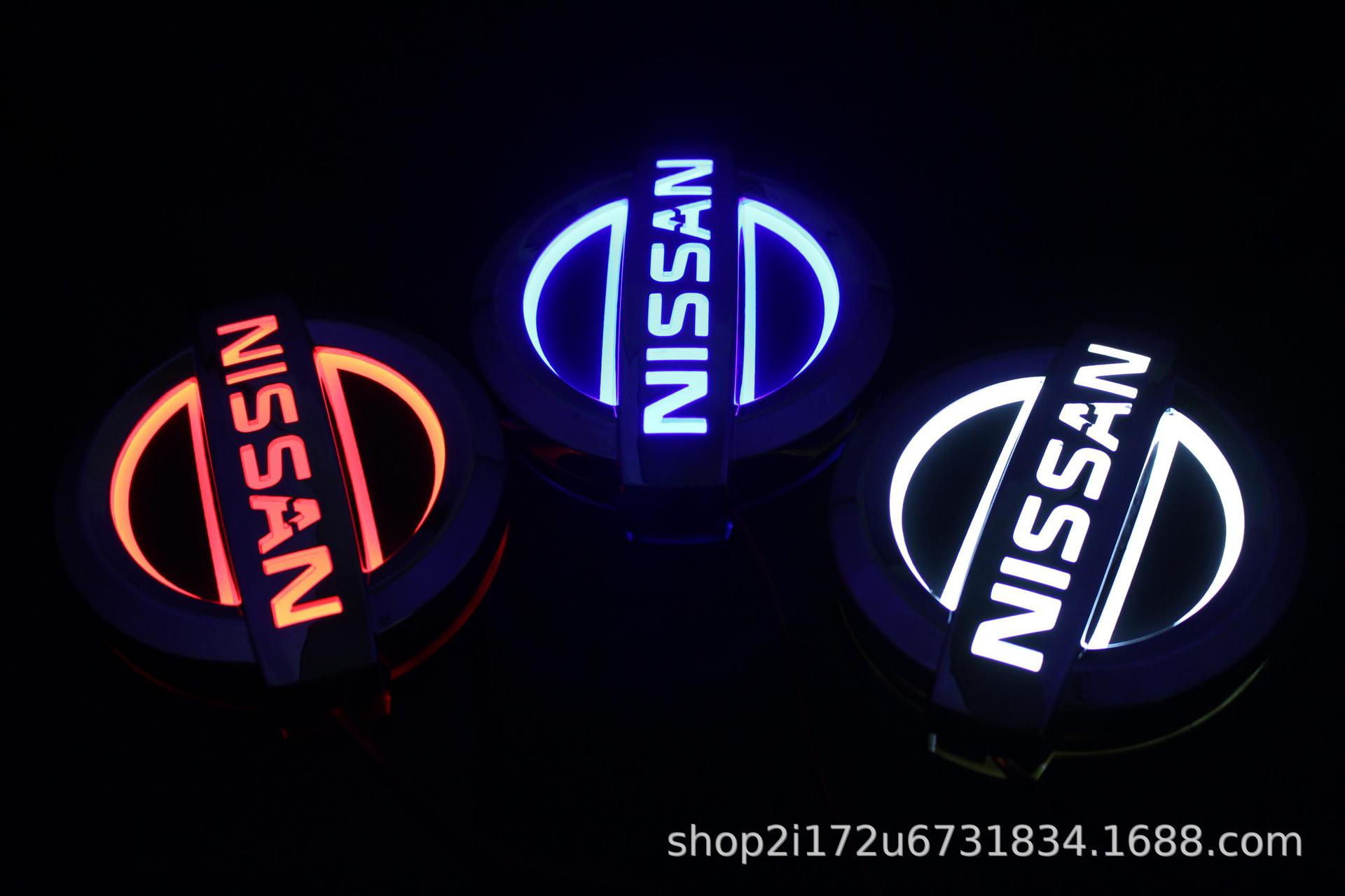 Suitable for 5D Nissan Car Logo Light-Up Led Rear Emblem Lights for X-Trail, Patrol, Tiida, Livina, and Duke