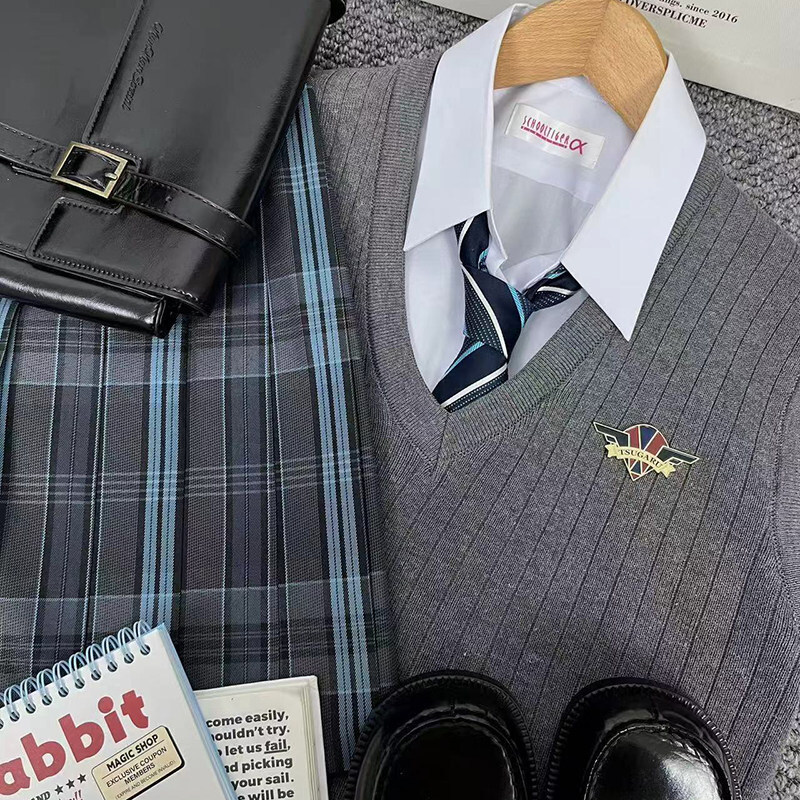 Kyushu Private School [Black] JK Uniform Plaid Skirt Original Authentic Mixed Style Skirt Autumn Winter Cabbage JK Pleated Skirt