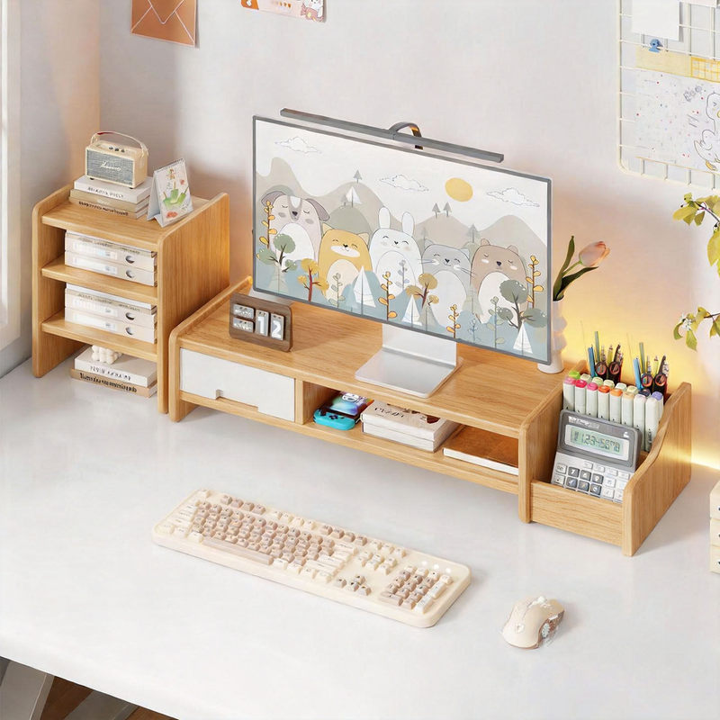 Home Laptop Computer Stand, Office Desktop Computer Elevated Stand, Student Dormitory Multifunctional Storage Rack