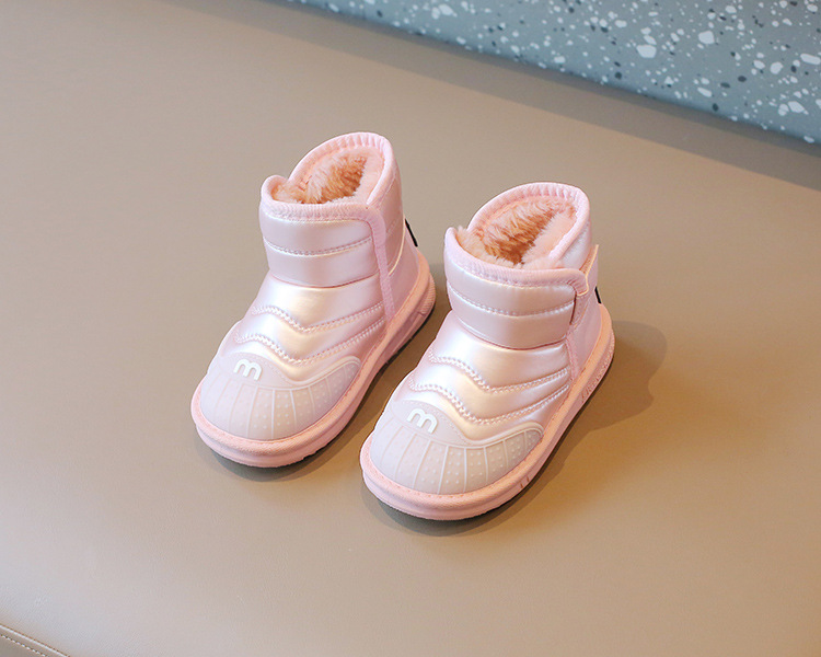 Children's Snowy Boots 2023 Winter Girls' Cotton Boots Warm and Waterproof Boys' Short Boots with Plush and Thickened_voghion.com