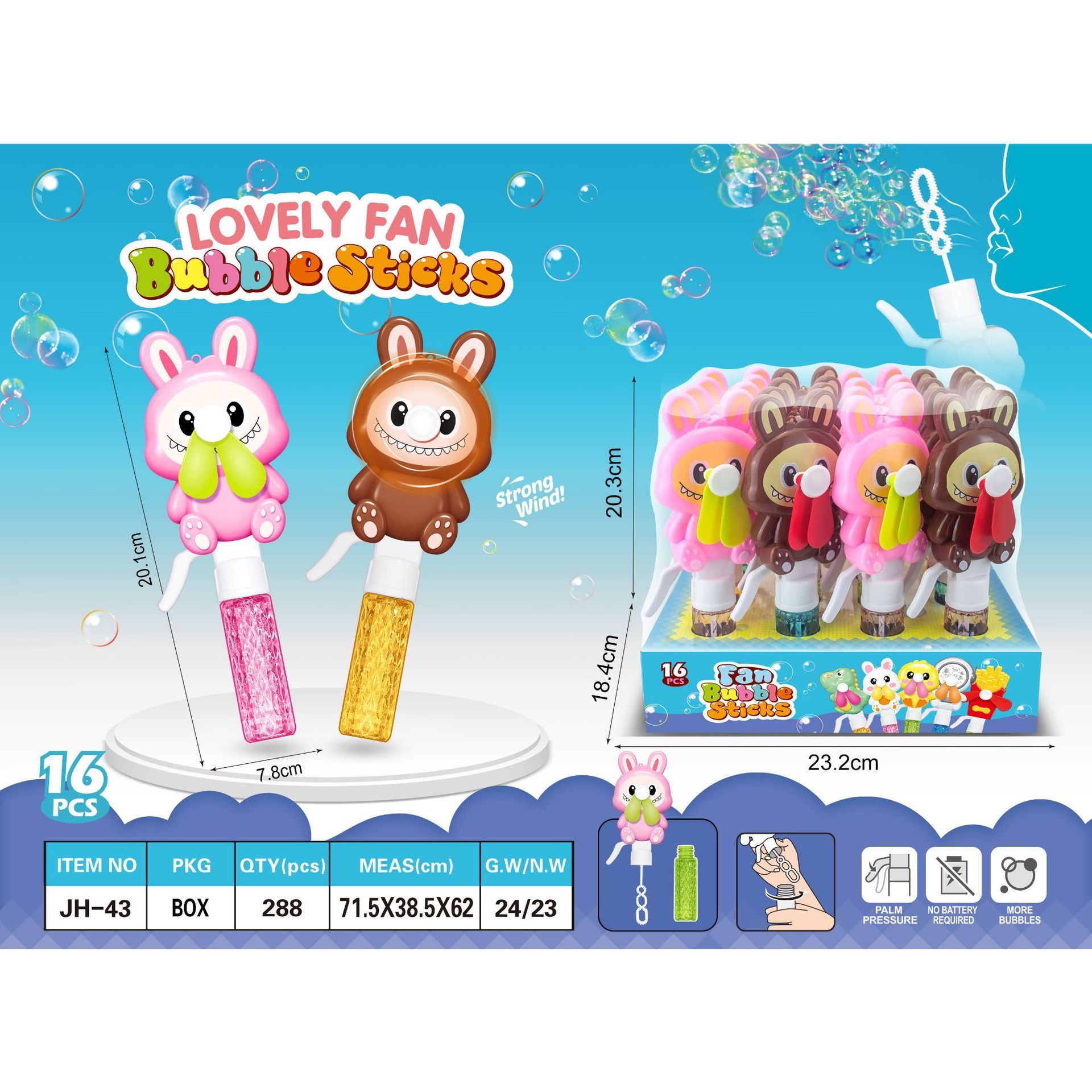 dibujos animados ventilador de presión manual burbuja barra dulce donut burbuja manual pequeño ventilador juguete de verano para niños