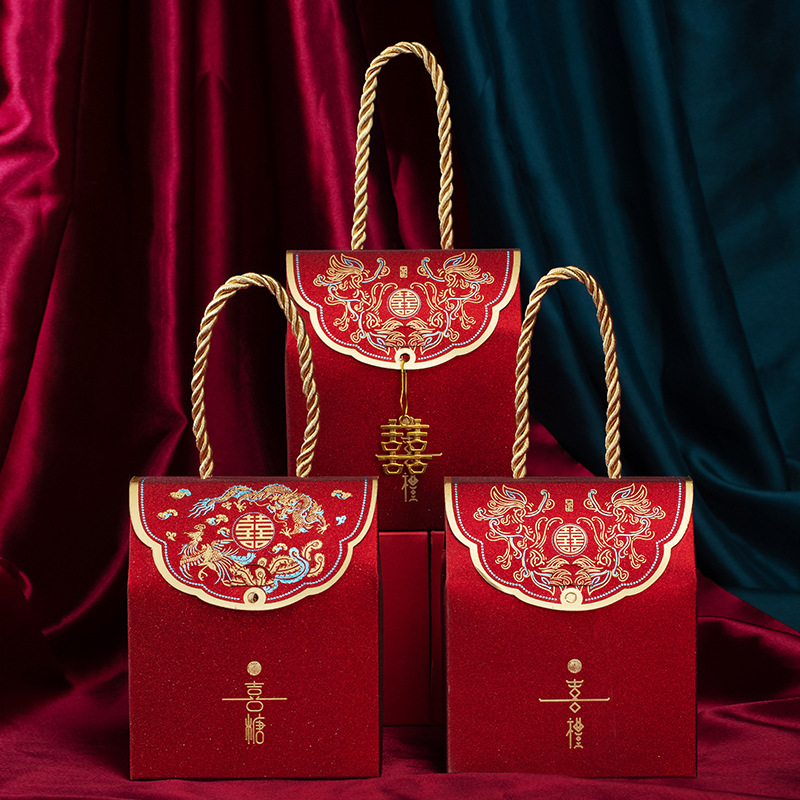 糖盒結婚喜糖禮盒婚慶用品高端創意手提喜糖袋批發糖果包裝盒子
