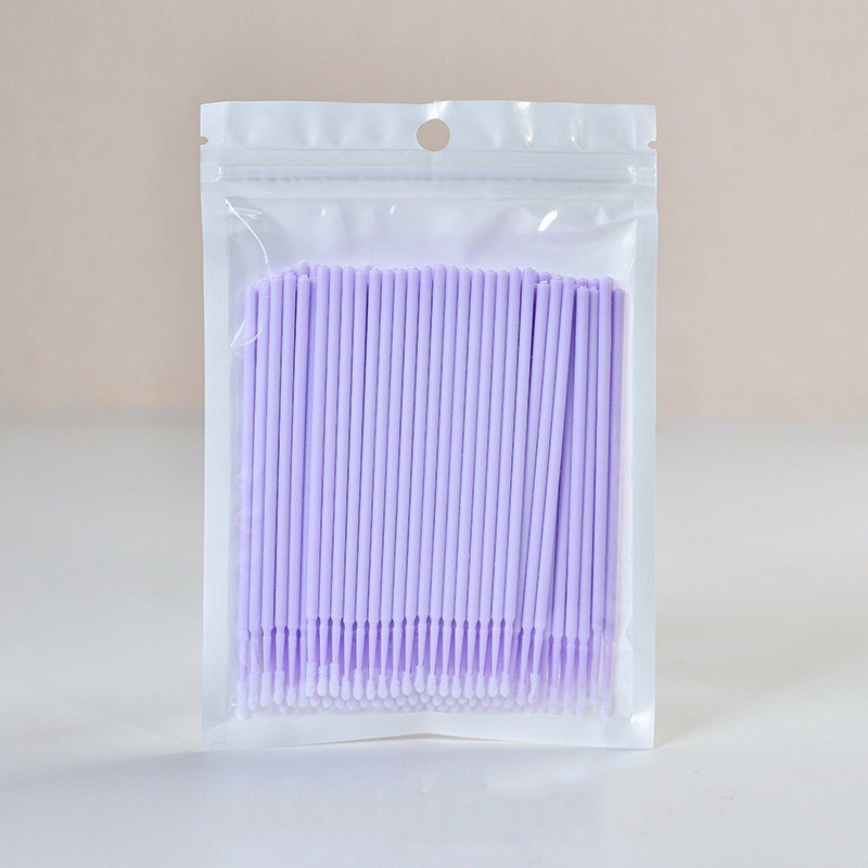 Micro Hisopos de Algodón Fino para Pestañas de Esponja Hidrofílica Cabeza Fina para Limpieza y Maquillaje de Pestañas