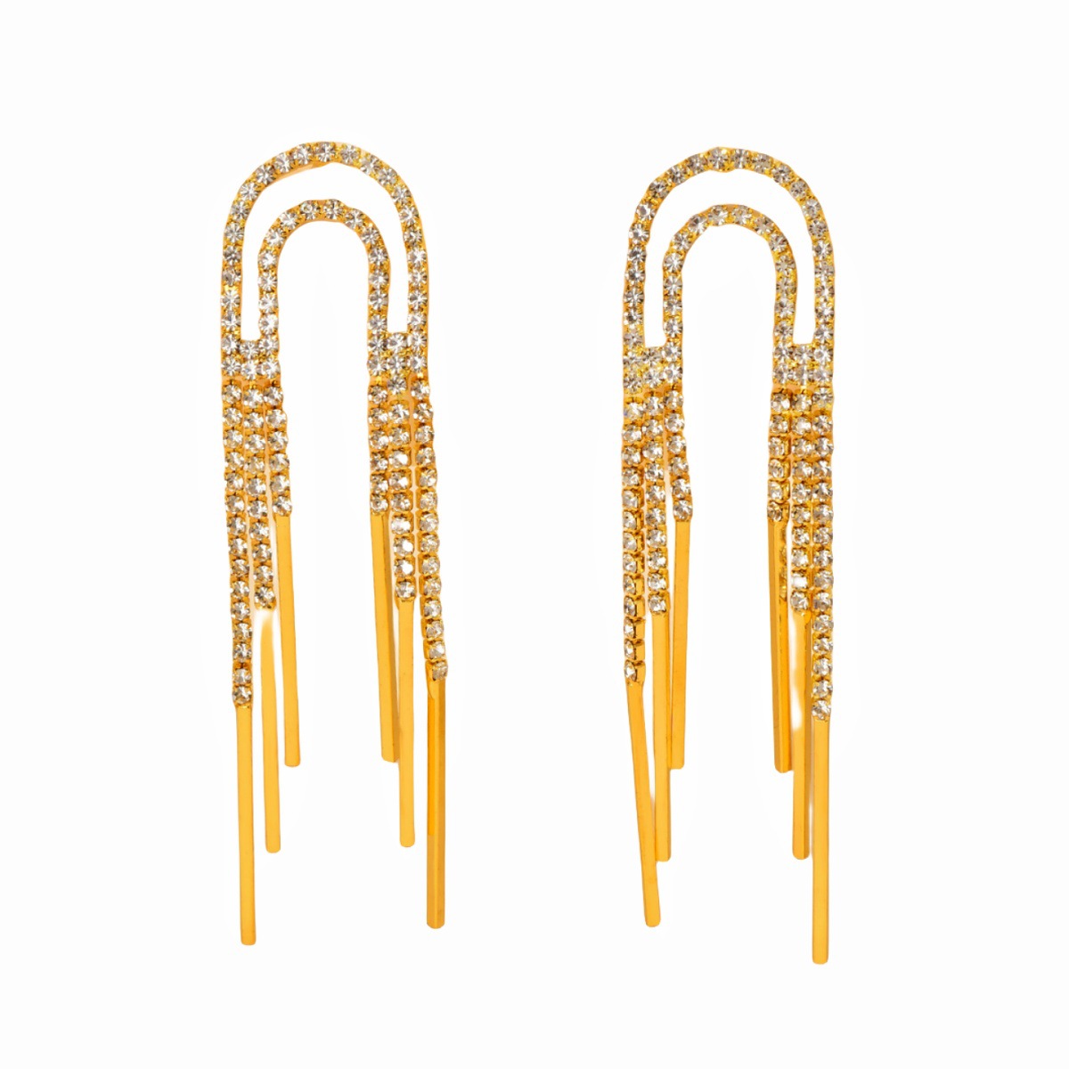Pendientes de nuevo estilo de comercio exterior, damas coreanas, temperamento de lujo ligero, pendientes de sentido de alta gama de moda, pendientes de borla de personalidad de diamantes de imitación