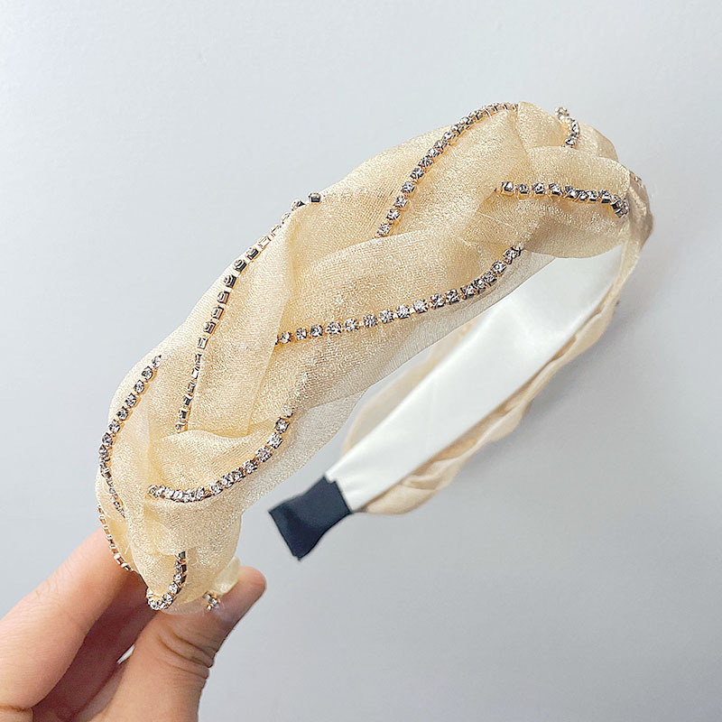 샴페인 다이아몬드 체인 헤어 후프