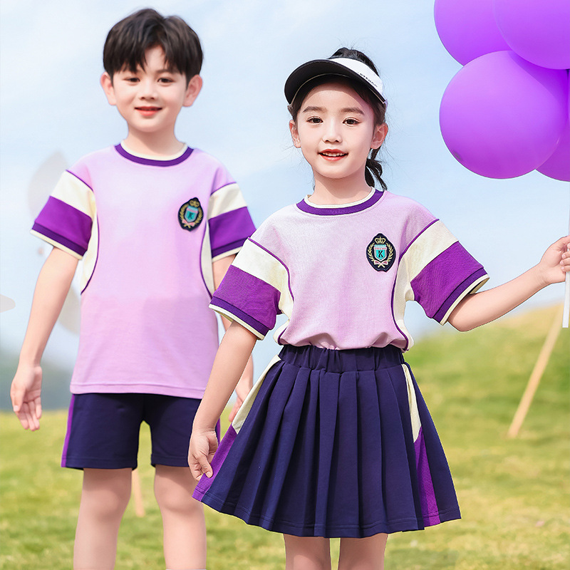小学生校服套装夏季短袖t恤幼儿园园服儿童运动会演出班服六一