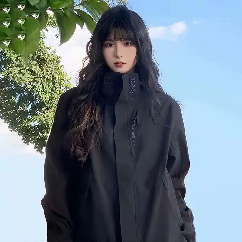 2025春季新款户外薄款冲锋衣LOGO男女款夹克外套上衣防风防水风衣