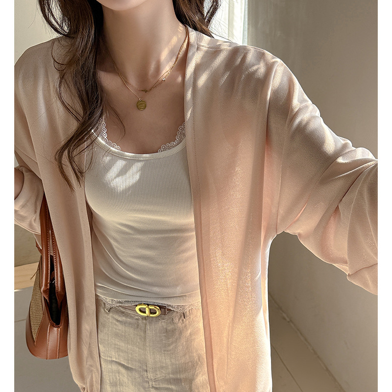 Korean-Style Lazy Cardigan Jacket for Women, Spring/Summer 2026, High-End Sun Protection, Loose Casual Thin Air-Conditioning Shirt