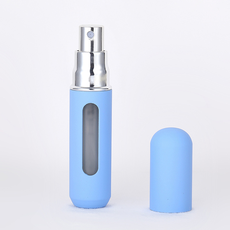 Botella de perfume recargable de 5 ml con base de color macarrón, botella de spray portátil de aluminio, botella reciclable para muestras líquidas image 11