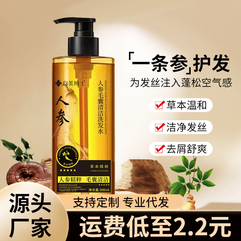 Dr. Xiangmei ginseng champú limpio folículo piloso flácido anti-caspa control de aceite herbal extracto de plantas champú esencial fabricante image 3