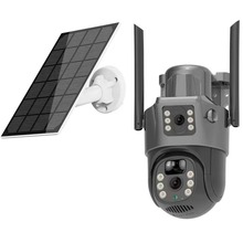 V380 4g太阳能solarcctv摄像头家用手机远程双镜头室外太阳能监控