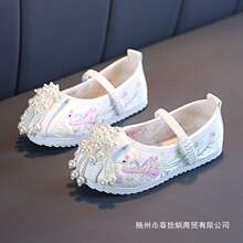 儿童童鞋女童汉服鞋子老北京布鞋民族风绣花鞋古风古装舞鞋旗袍鞋