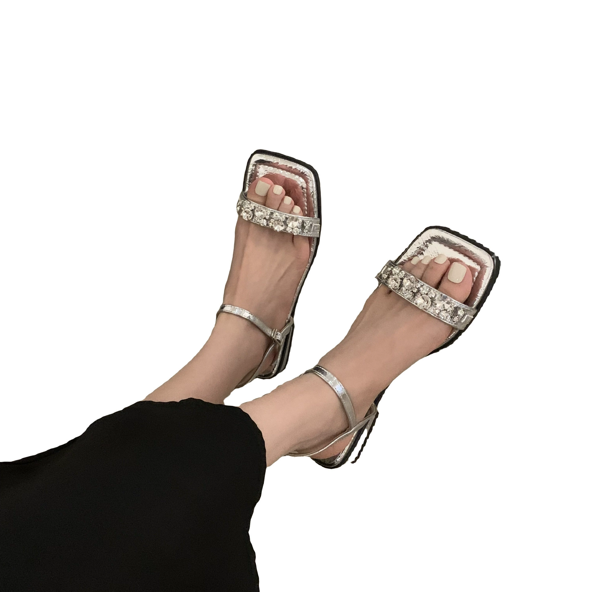 Retro sandals with velcro, 2023 collection