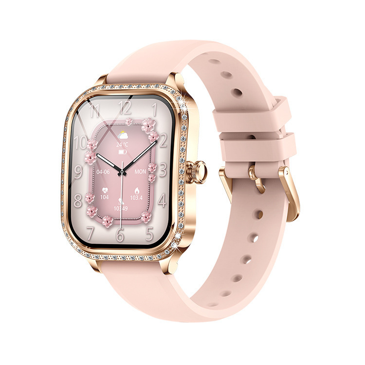 Cross-Border Mk88 Curved Screen Women's True Blood Oxygen 1.75 High-Definition Ai Voice Assistant Bluetooth Call Watch Women's Health