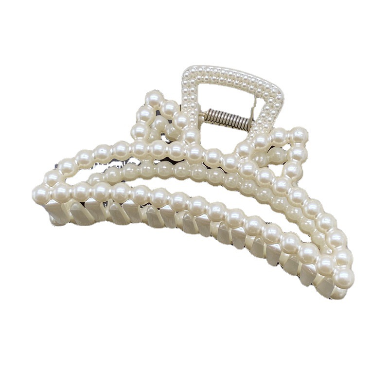 Amazon popular perla de las mujeres grandes clip cola caballo clip espalda Cabeza clip pelo percha color caramelo horquilla