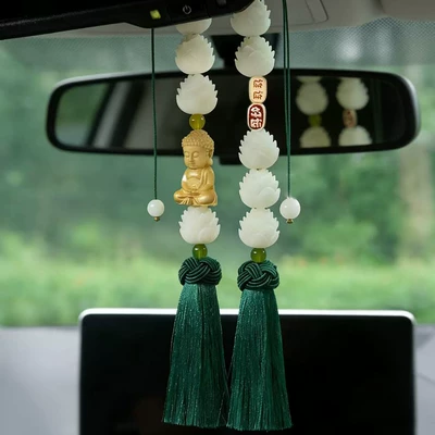 Car-Mounted Lotus Good Luck Pendant — Car hanging