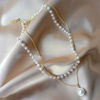 Fashionable cute necklace from pearl, chain, pendant, jewelry, Korean style