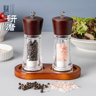 Spot Transparent Manual Pepper Grinder Ceramic Core Grinder Kitchen Pepper Sea Salt Grinding Seasoning Bottle