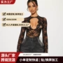 透视挂脖爆款蕾丝上衣