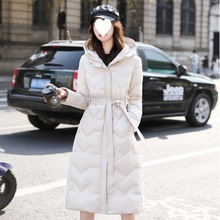 羽絨服女白鴨絨2022新款韓版中長款冬季時尚收腰顯瘦加絨加厚保暖